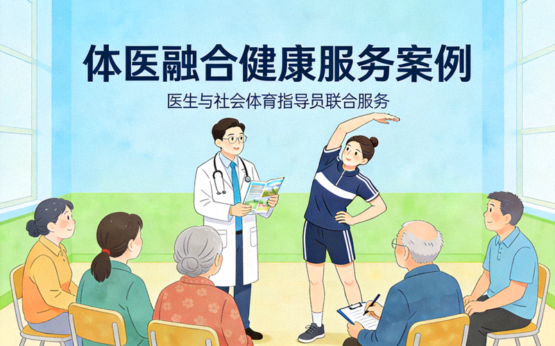 体医融合案例图：医生与社会体育指导员共同为居民提供健康咨询和运动指导