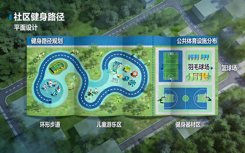 社区健身路径与公共体育设施规划图