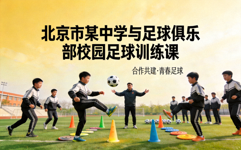 北京市某中学与足球俱乐部合作开展校园足球训练课场景