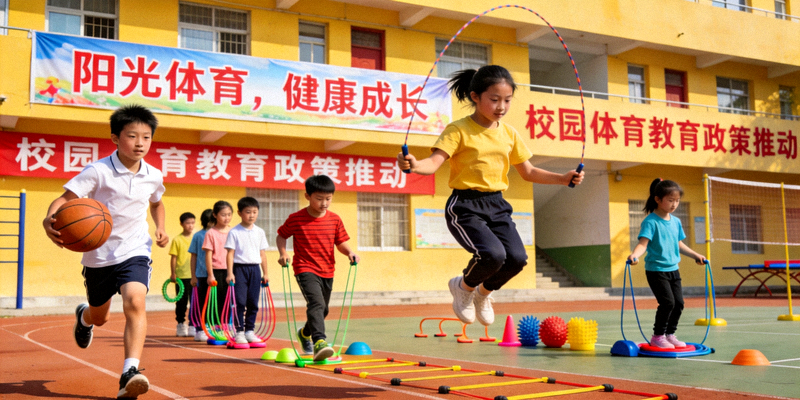 校园体育教育政策推动下的学生体育活动场景