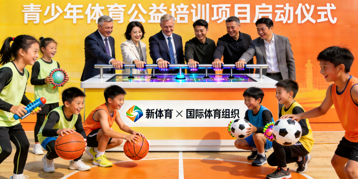 新体育与国际体育组织代表共同启动青少年体育公益培训项目，现场青少年热情参与篮球、足球等运动体验