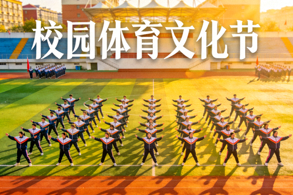 校园体育文化节开幕式，学生们表演团体操